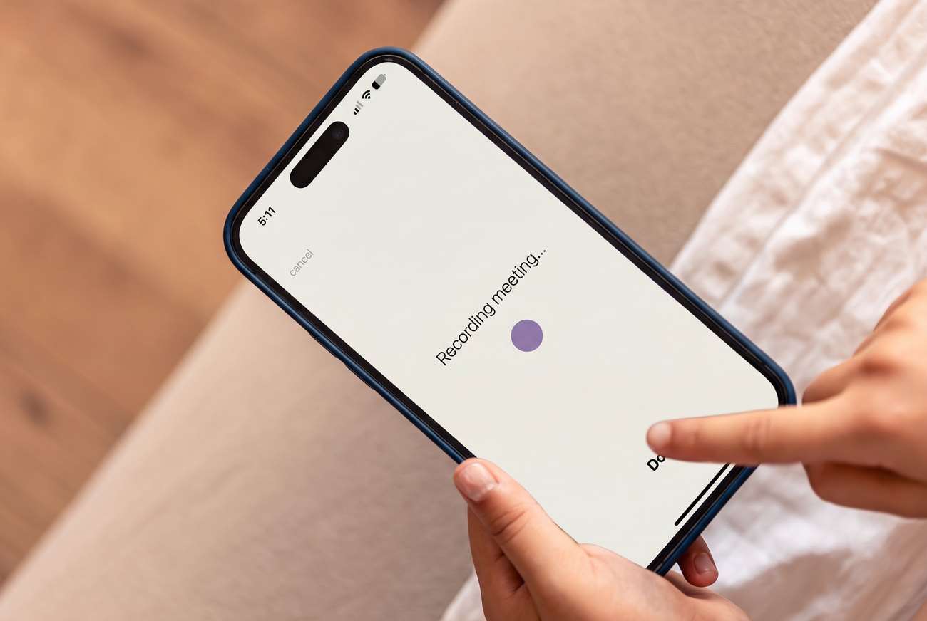 neXt recording a meeting, one tap